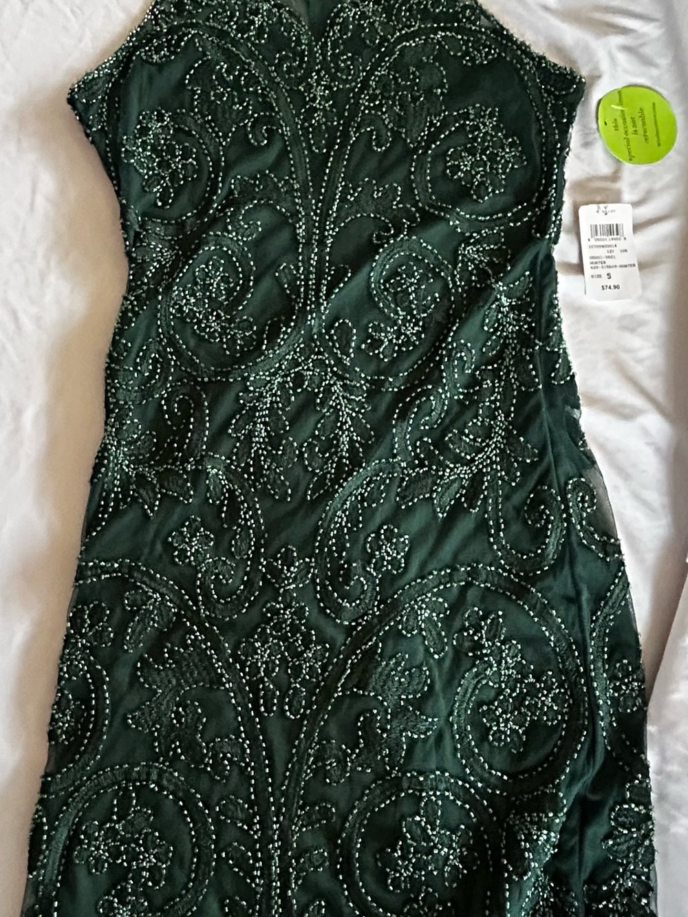 Windsor Strapless Beaded Forest Green Gown NWT